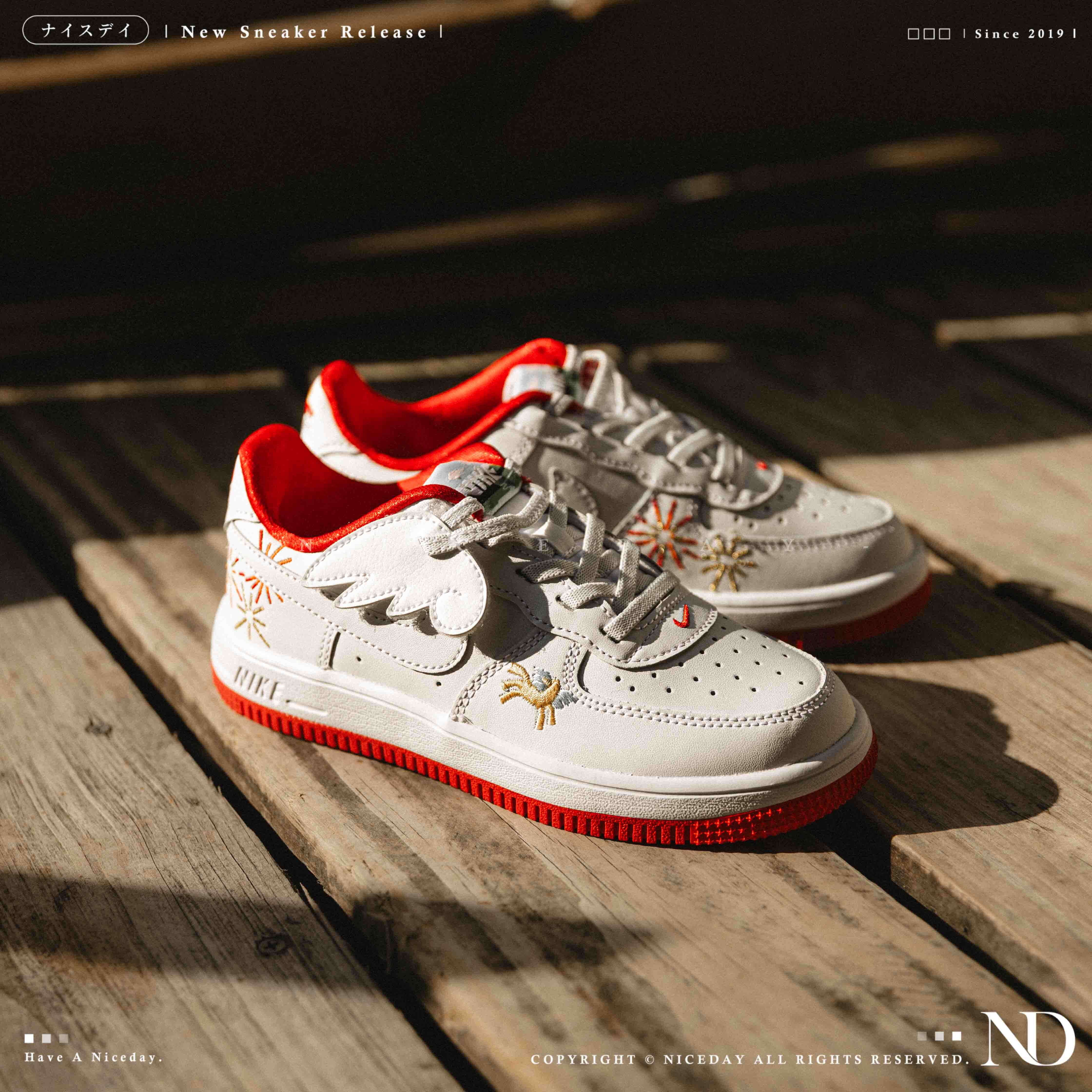 NICEDAY 現貨 Nike Air Force 1 馬年 CNY 小馬 刺繡 春節 煙火 小童 IQ1136-111