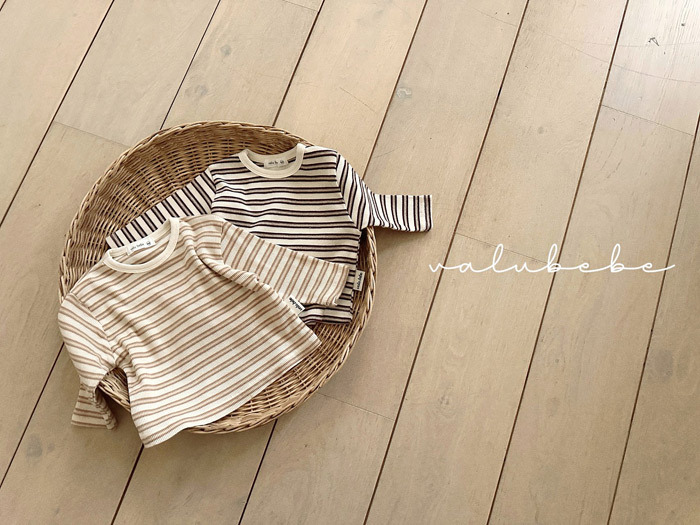 正韓春valu_bebe 兩色個性條紋上衣