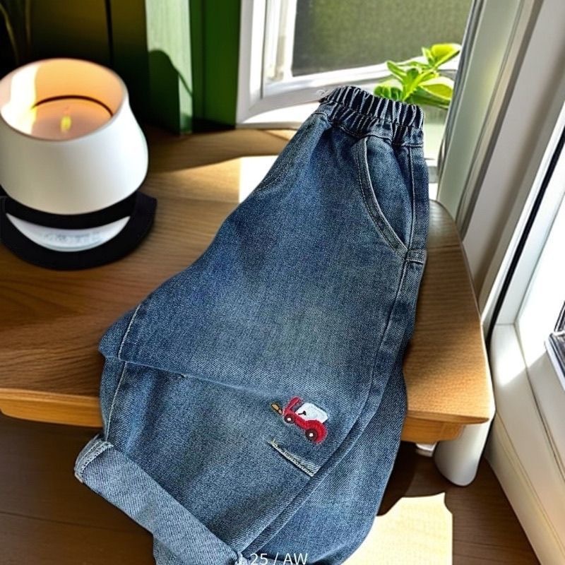 【H0178】男寶必收~刺繡小車車休閒牛仔褲(80-130)