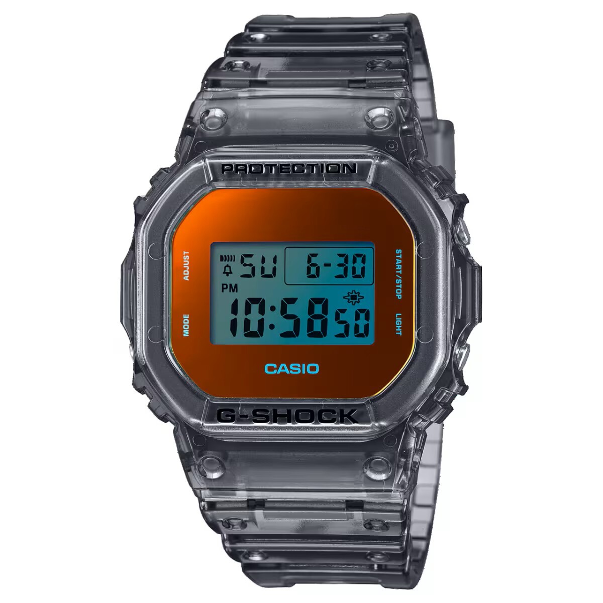 【CASIO 卡西歐】 G-SHOCK 特殊的蒸鍍處理能夠反射出多種光線色調 耐衝擊 電子錶 DW-5600TLS-8