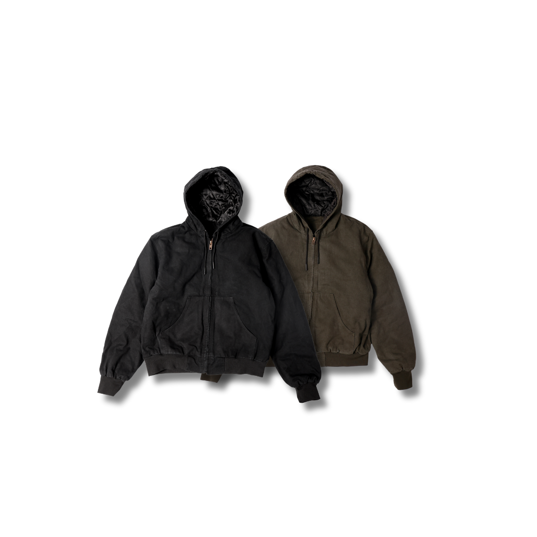 D.CLOSET 水洗 做舊 短版復古連帽外套 J10