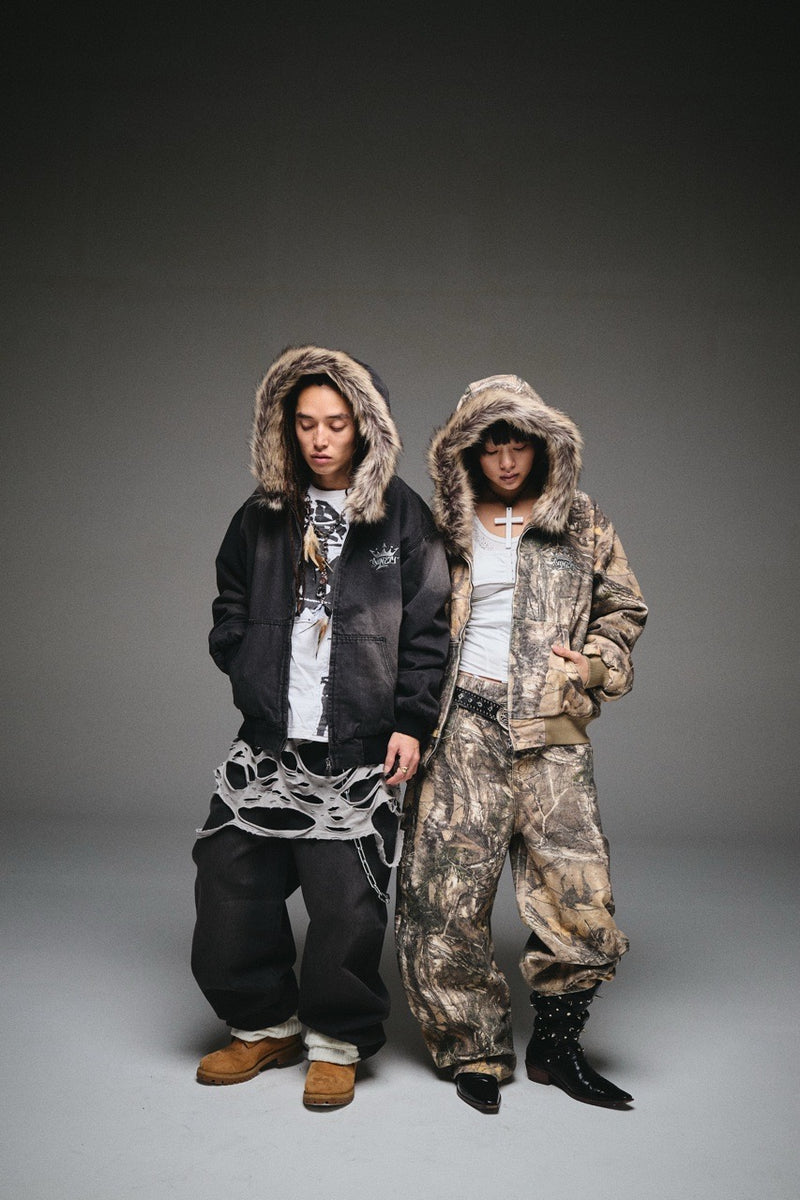 2025AW 9090 King Logo Slub Denim Buggy Pants 水洗 樹紋 牛仔褲 彎刀褲 現貨 NN2155