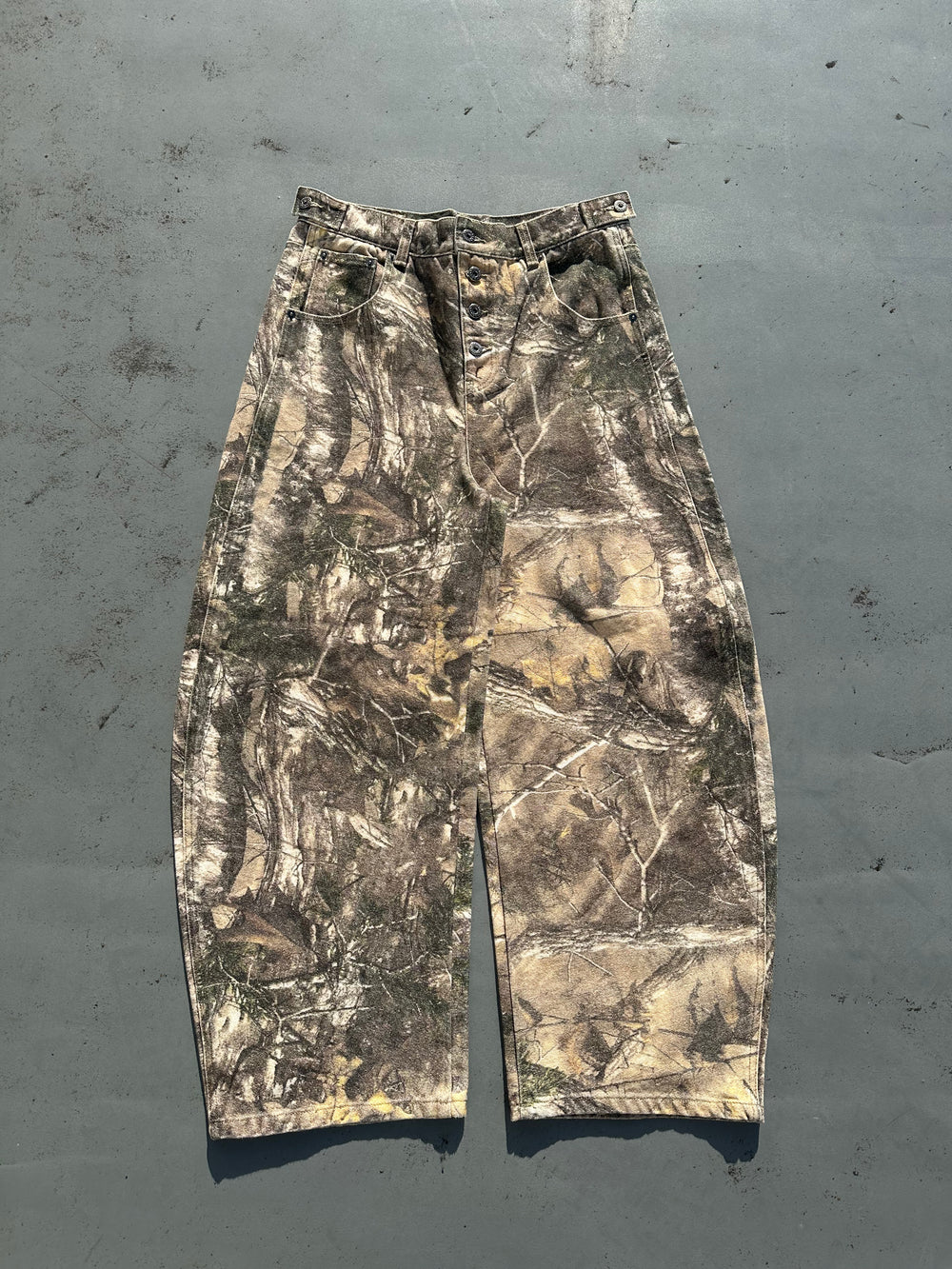 2025AW 9090 King Logo Slub Denim Buggy Pants 水洗樹紋牛仔褲