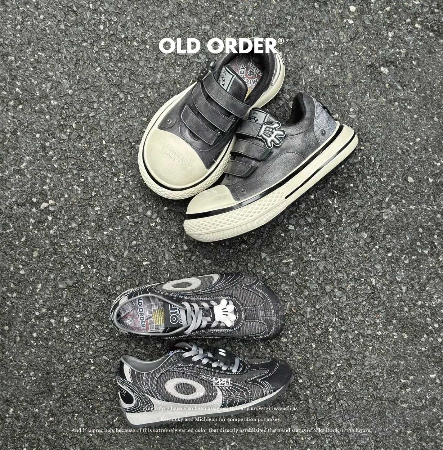 OLD ORDER 米奇聯名款 暗黑迪士尼 德訓鞋/帆布鞋