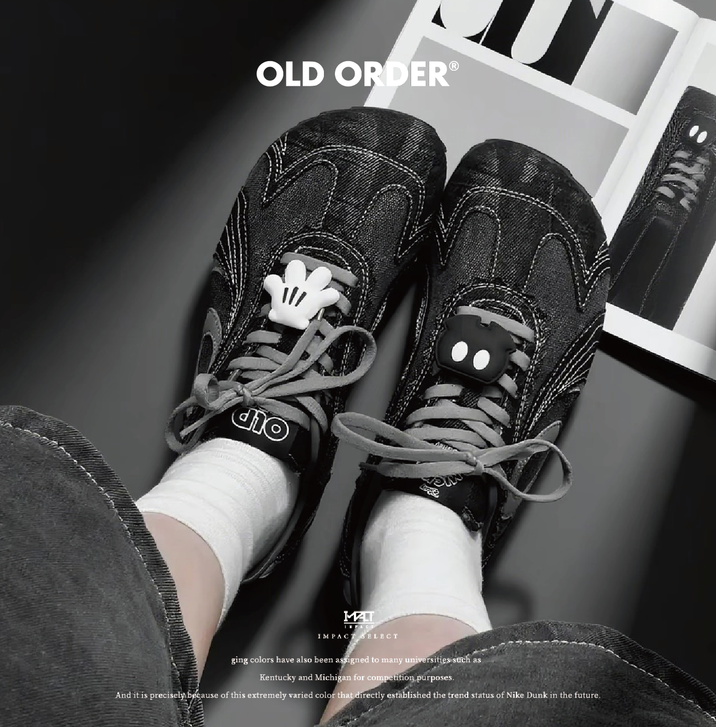 OLD ORDER 米奇聯名款 暗黑迪士尼 德訓鞋/帆布鞋