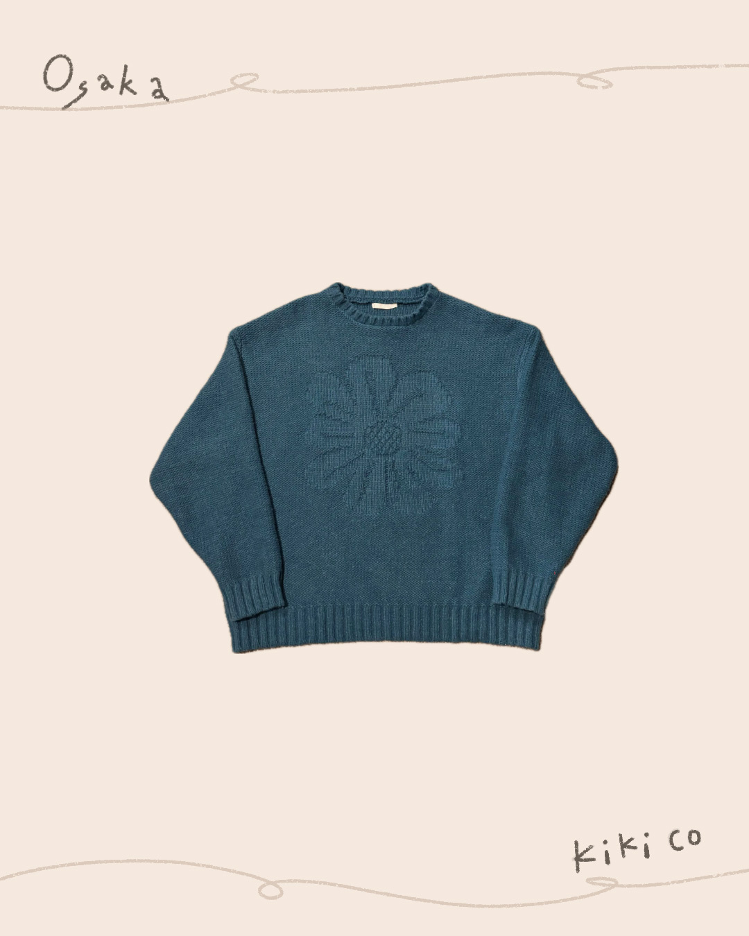 1.st 日本花花寬鬆針織毛衣