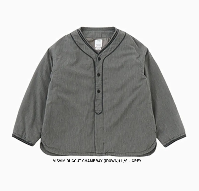LAST PCS: VISVIM DUGOUT CHAMBRAY ((DOWN)) L/S - GREY SIZE 3 PRE ORDER ITEM (預訂中)