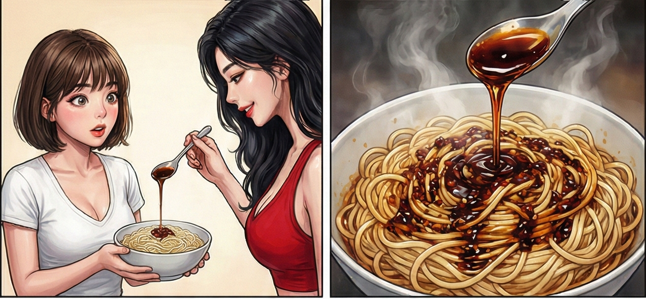 這時候再下入我們的主角香料組：八角20克、小茴10克、桂皮10克、花椒8克，以及白蔻7克和5片香葉，記得這些香料要先用溫水浸泡30分鐘，瀝乾水分後再下鍋，這樣才不容易焦苦。繼續用小火熬製15分鐘，關火後別急著撈，讓它靜置8小時，讓時間去完成最後的融合，最後撈出料渣，你就能得到一鍋金黃透亮的靈魂蔥油。