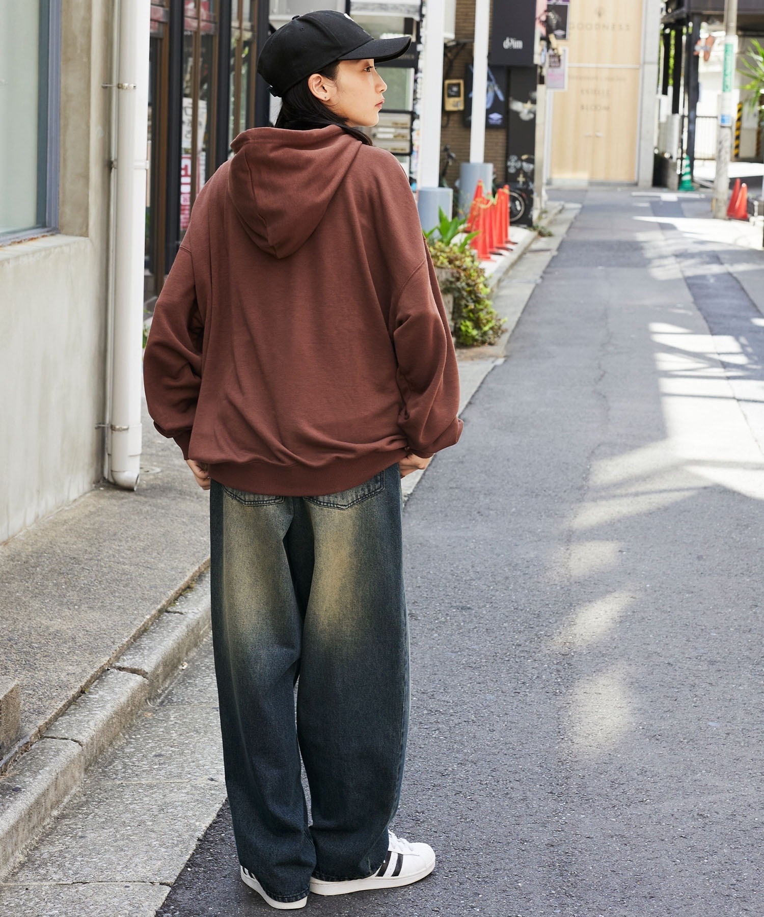 MONO-MART / Vintage-like overdyed wide denim pants