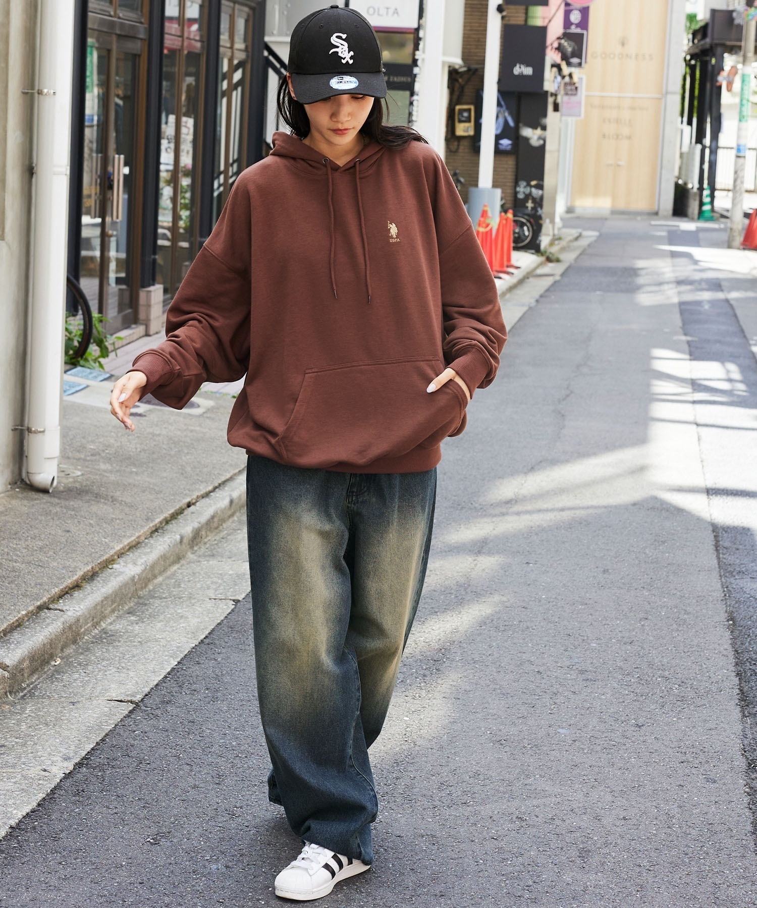 MONO-MART / Vintage-like overdyed wide denim pants