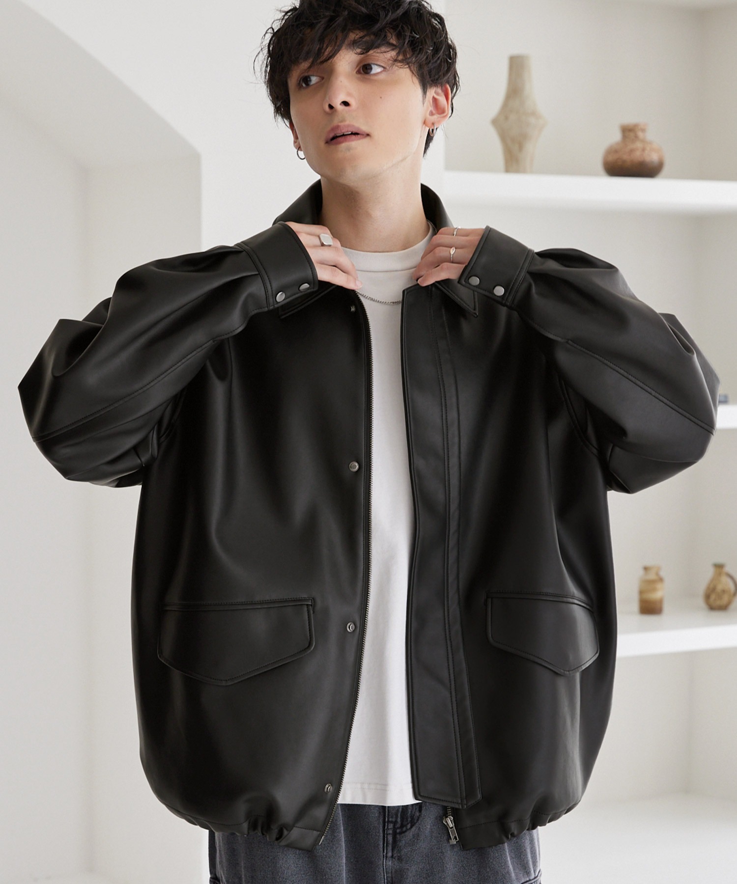 『日本連線中』2025AW MONO-MART drawcord fly jacket 嚴選 選品 皮衣 外套 jk944