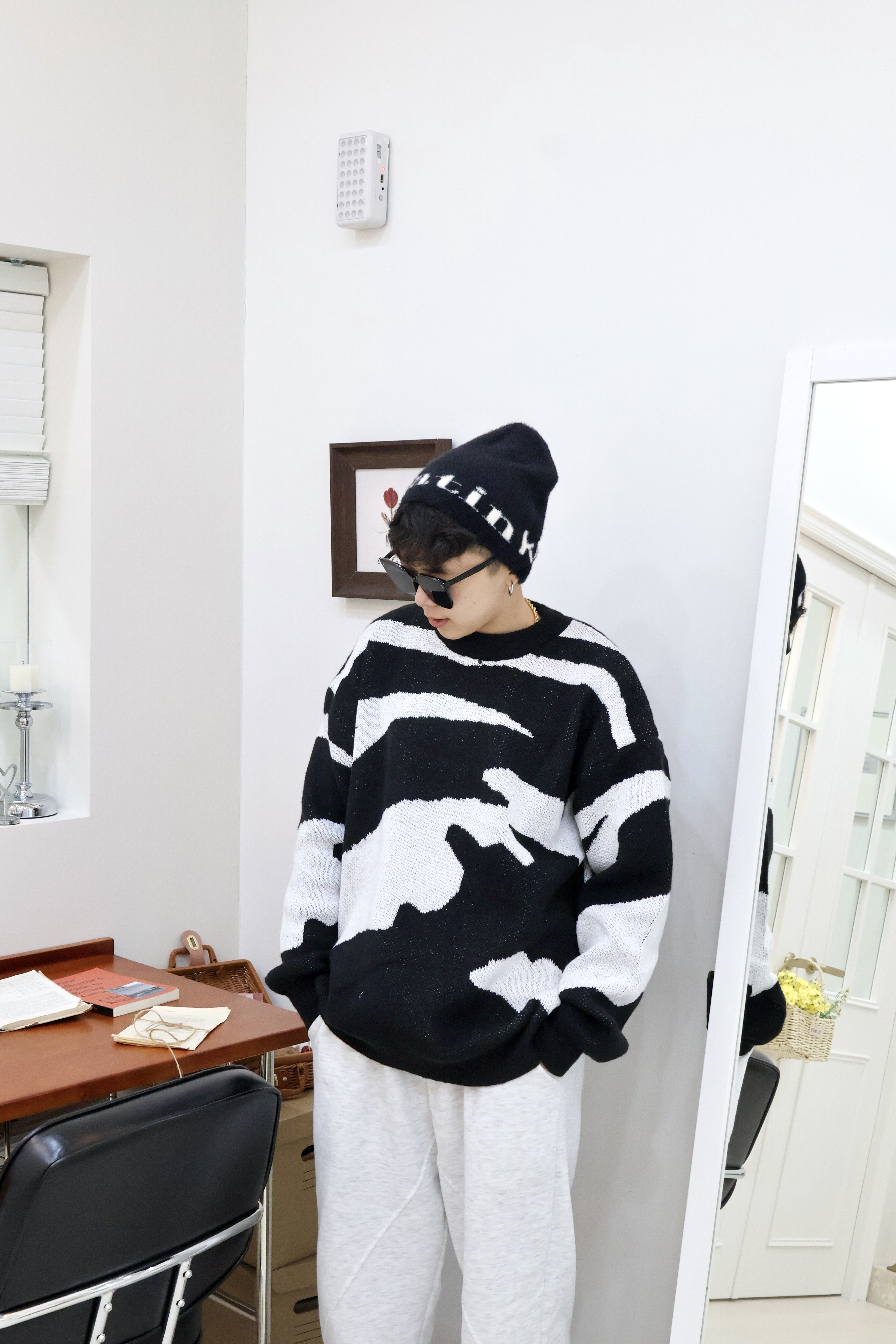 慵懶撞色毛衣🖤