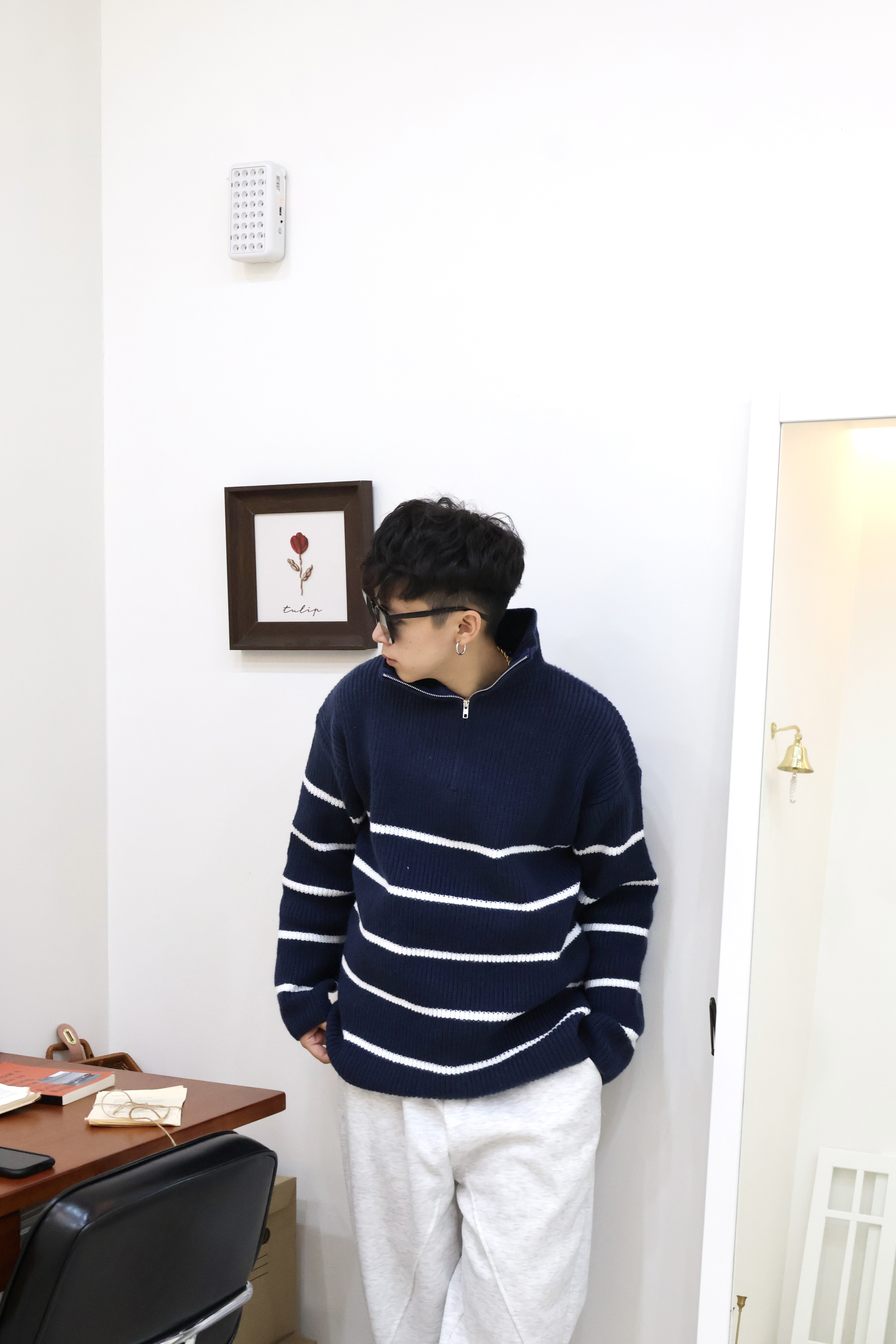 韓系半高領拉鏈毛衣🍂