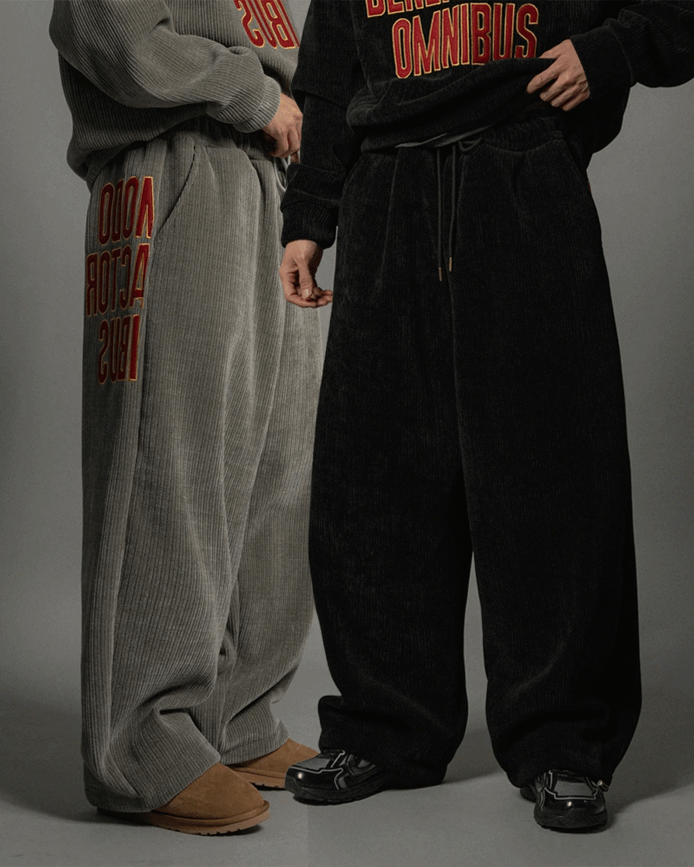 刺繡燈芯絨休閒褲