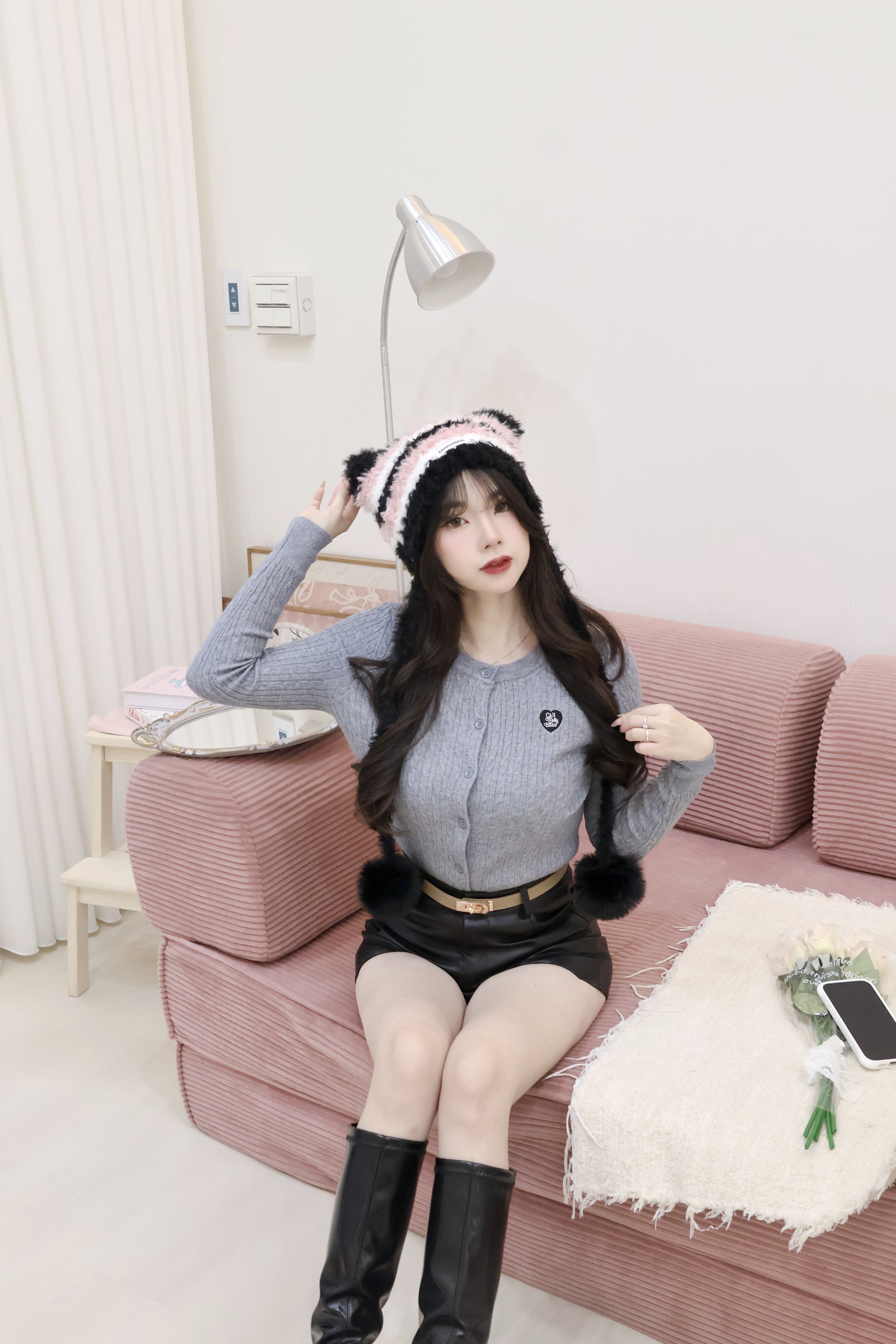 愛心刺繡麻花針織💖