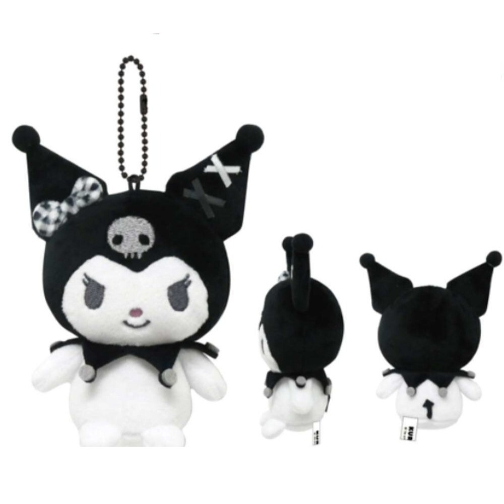 日本 Sanrio My Melody x Kuromi 格紋蝴蝶結系列 - 公仔匙扣