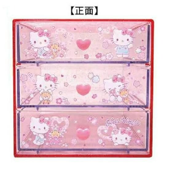 日本 Sanrio 桌上三層櫃桶