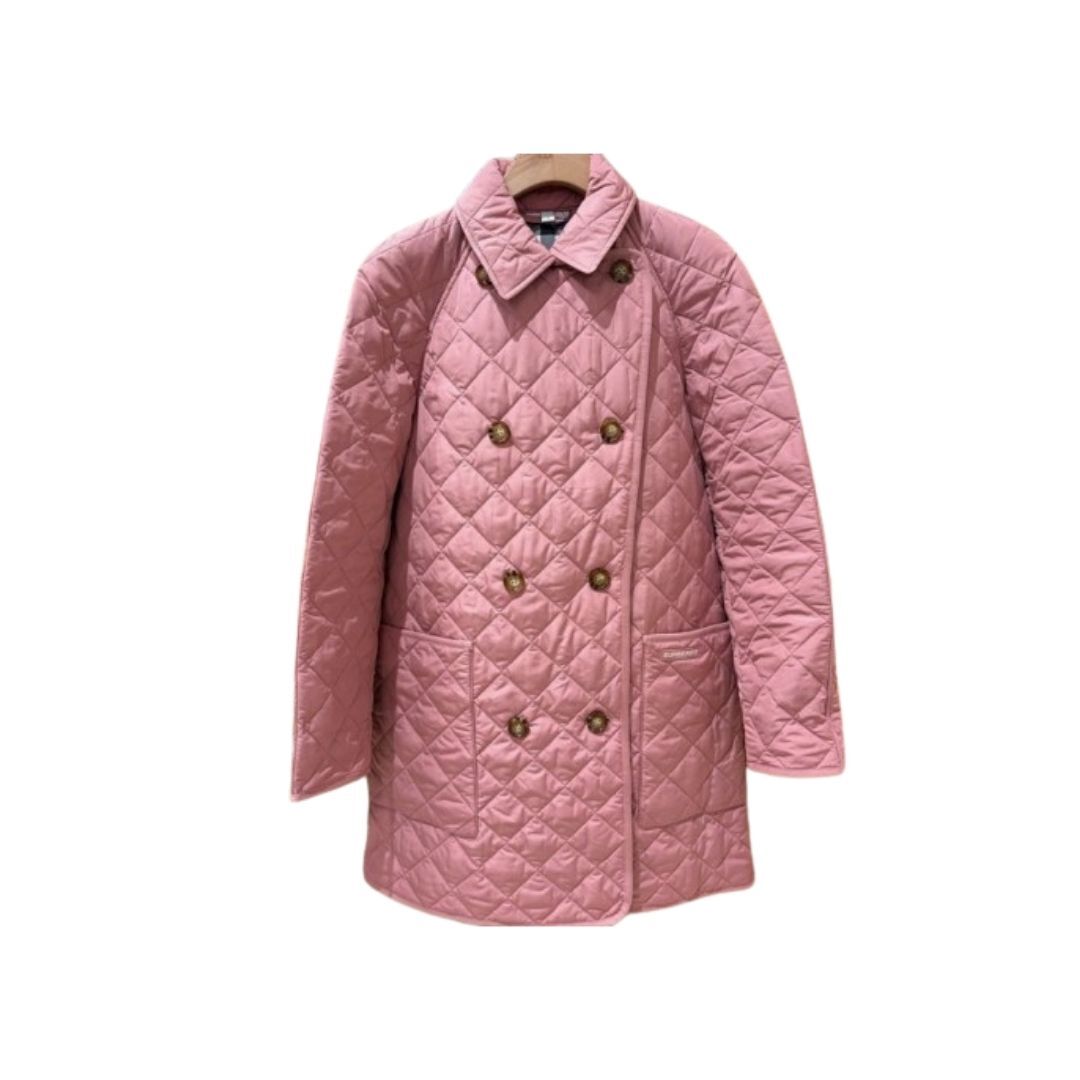 1BR0114-023 [BURBERRY] Quilted Coat Rose #81115441004 (C-EU-E)