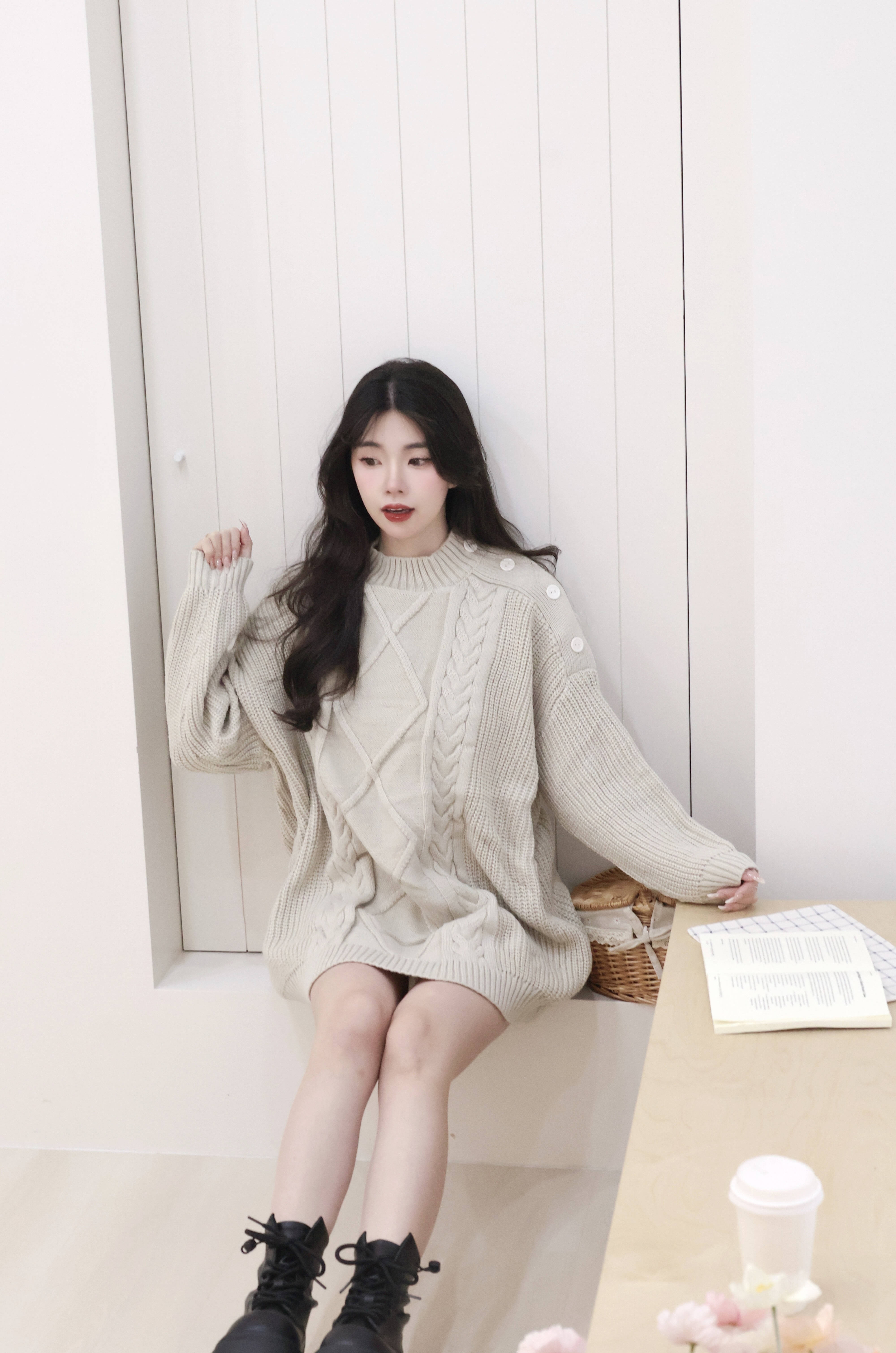 厚磅鈕扣麻花針織🧶