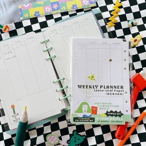 六孔活頁紙 週記事 (80張)｜馬卡龍腳趾
