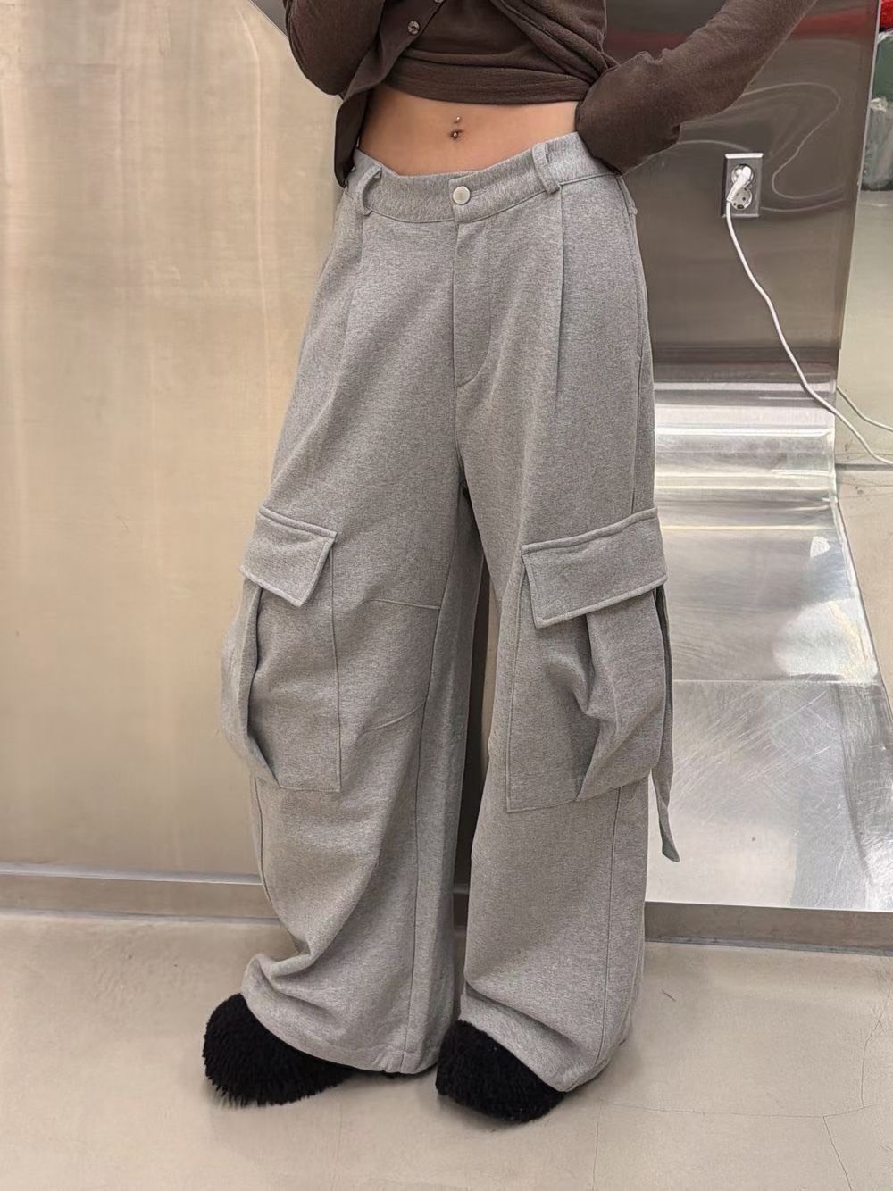 大口袋休閒長褲