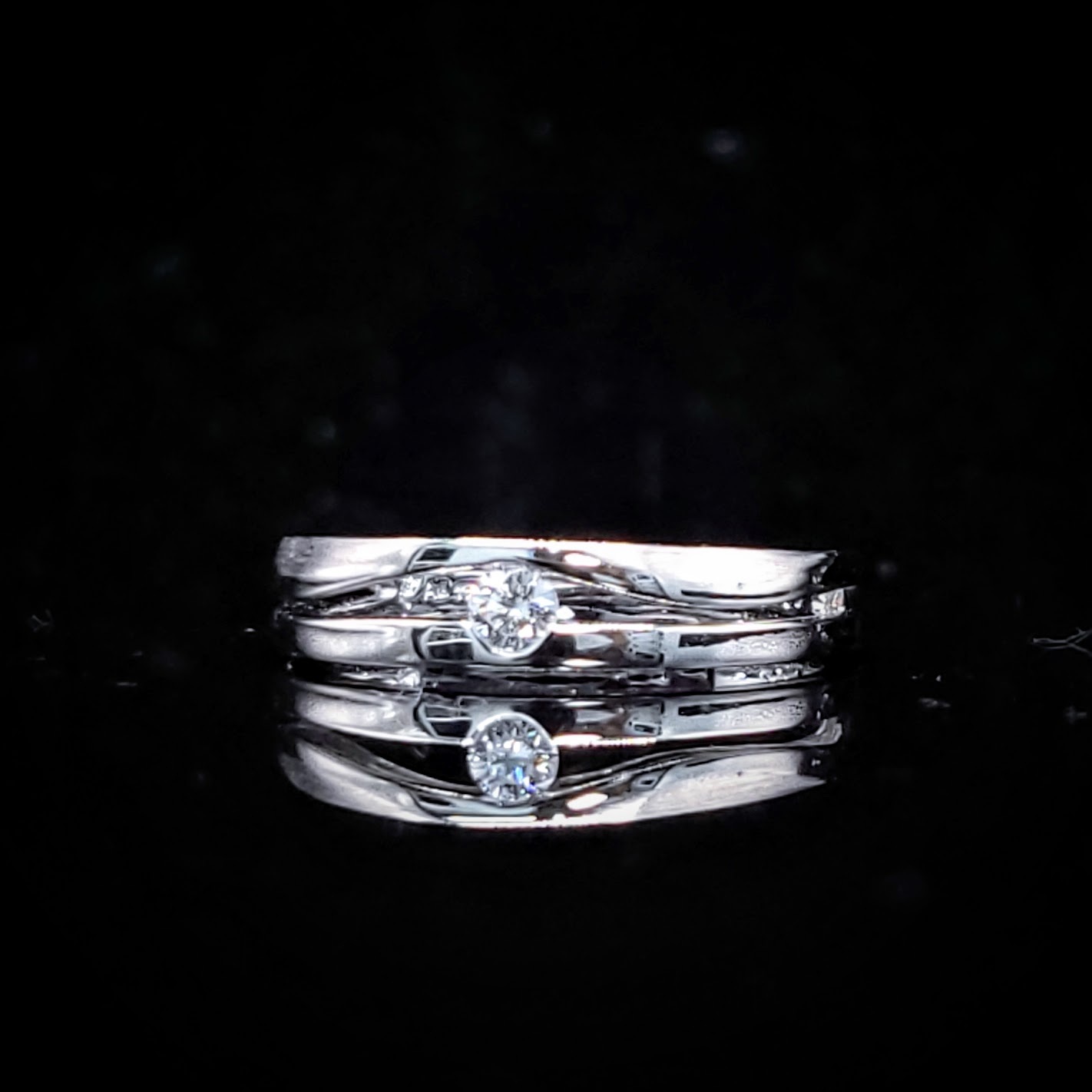 全新18K白金【單粒9份鑽石】戒指