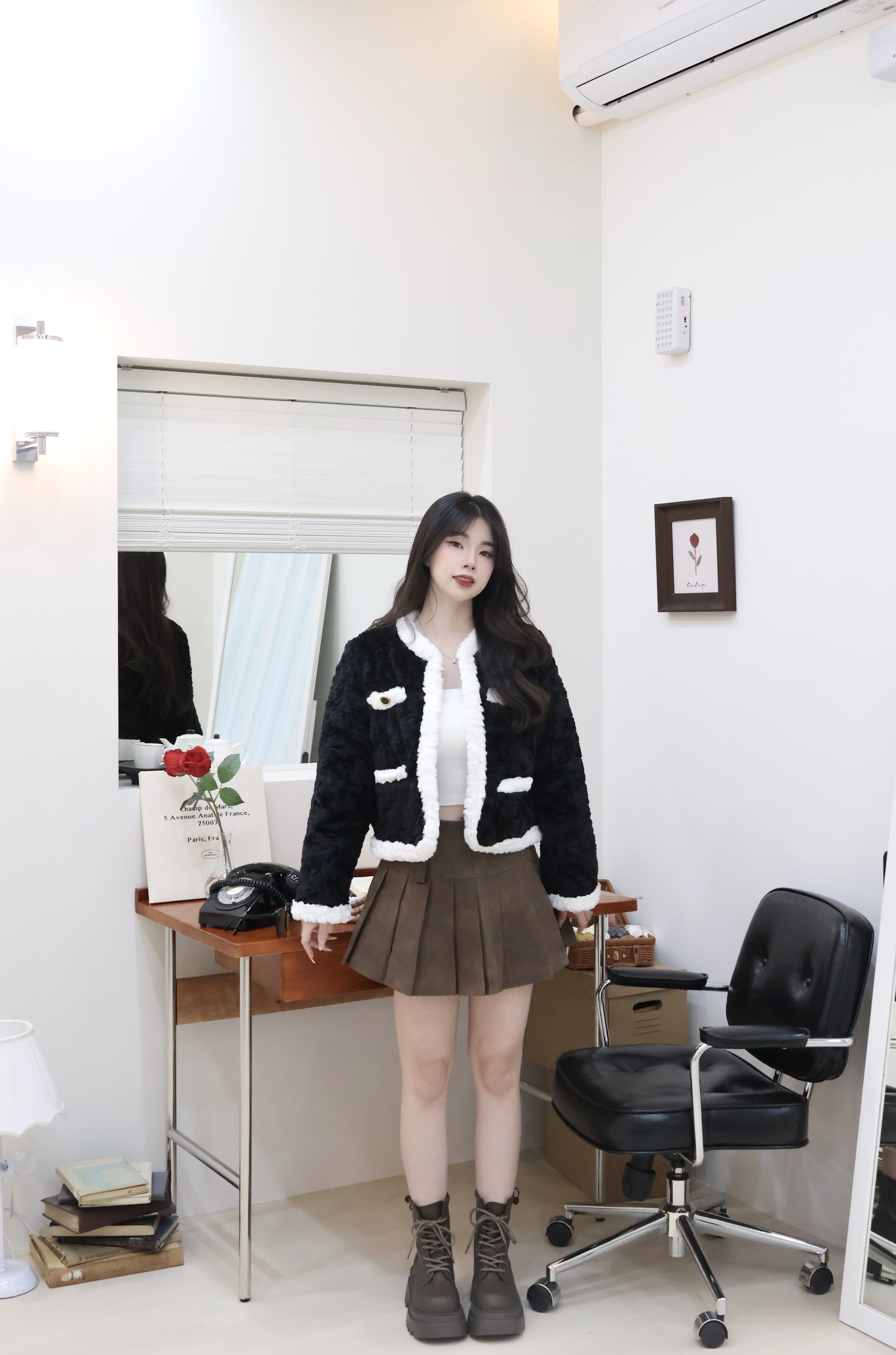 小香羊羔毛外套🖤