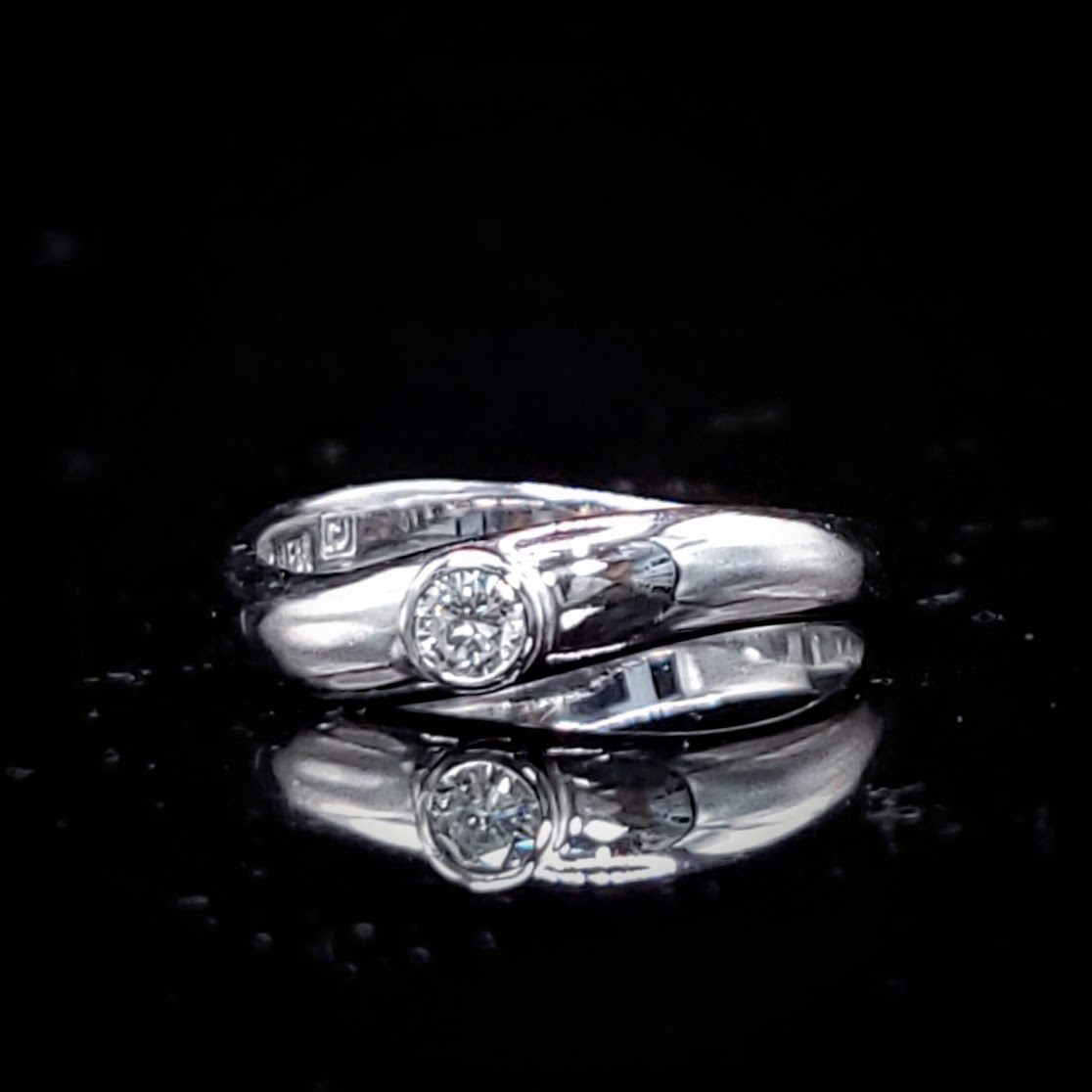 全新18K白金【單粒12份鑽石】戒指