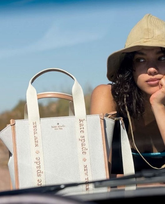 【現貨】KATE SPADE NEW YORK H011478 Kip帆布小號手提包