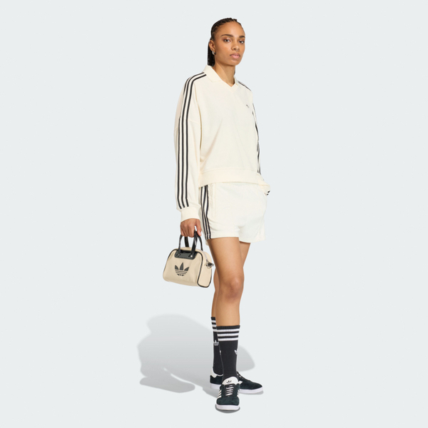 Adidas 愛迪達 Tt V Neck KD1401 女 Polo衫 運動上衣 長袖 米 黑 亞版