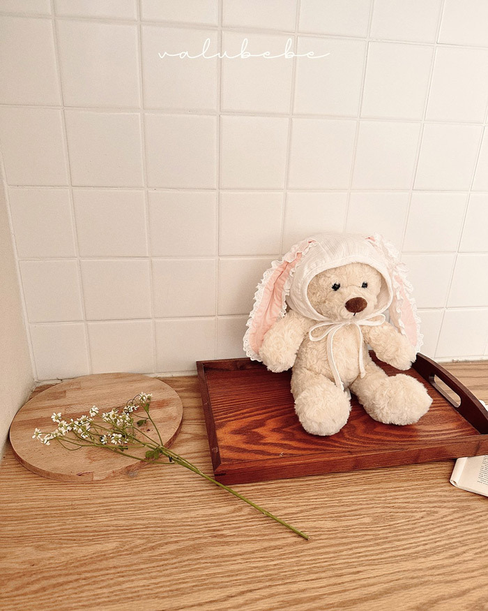 正韓春valu_bebe 蕾絲兔耳帽