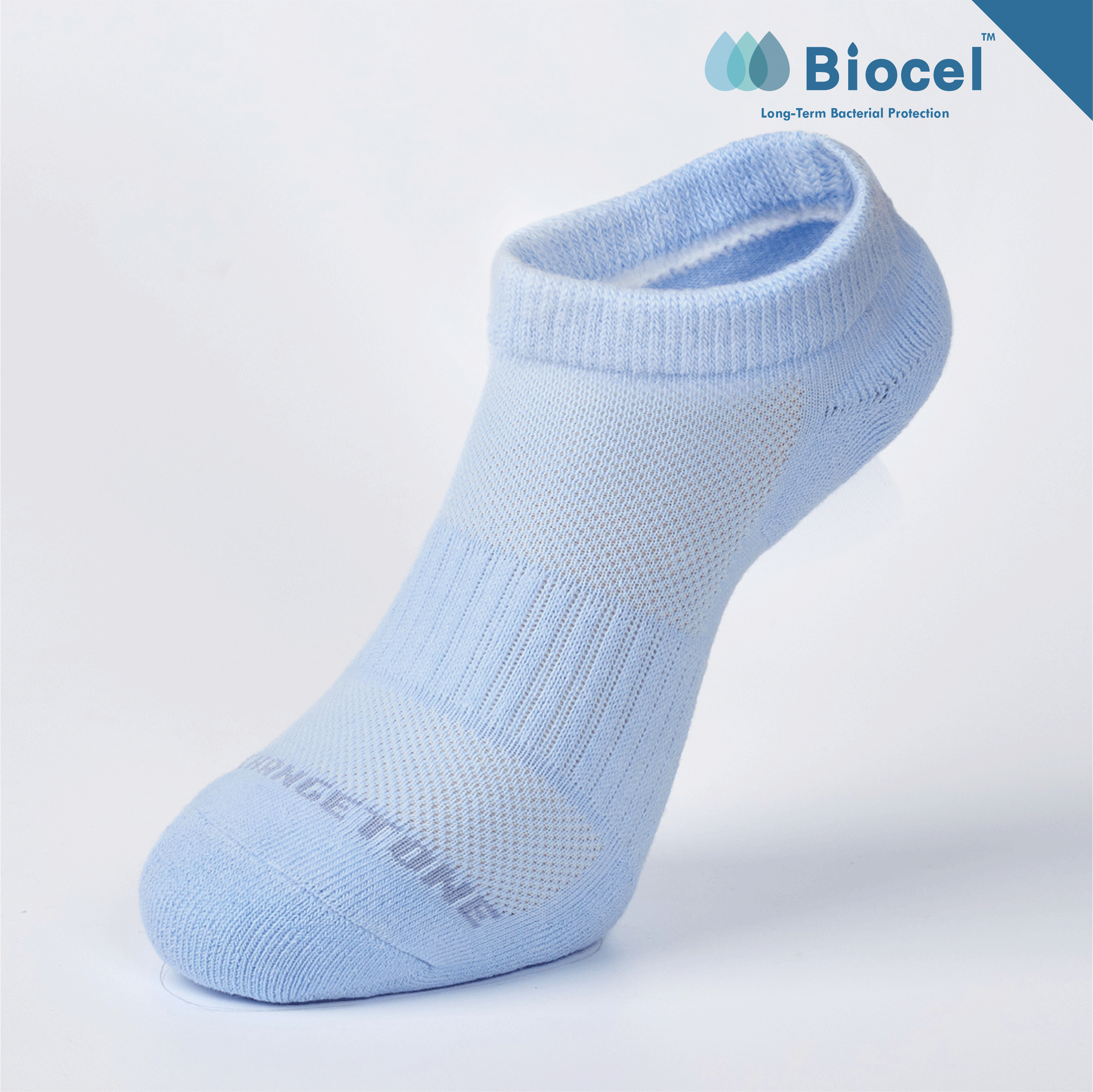 素面抗菌運動踝襪〈淺藍〉