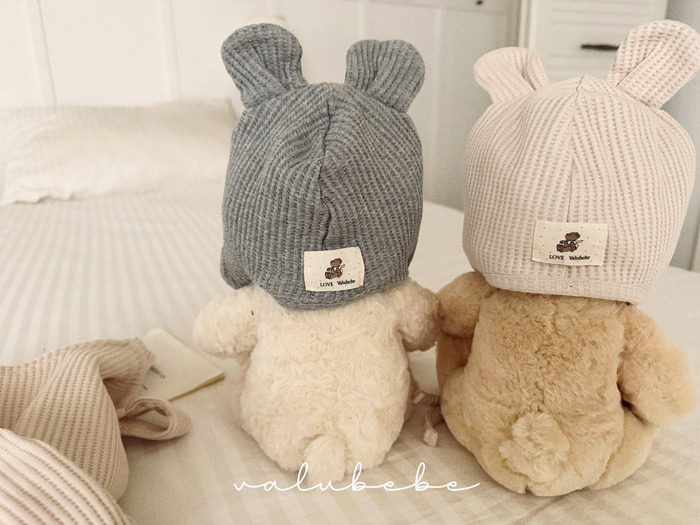 正韓春valu_bebe 兩色華夫格熊耳帽