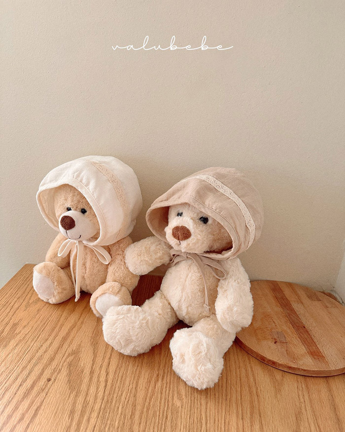 正韓春valu_bebe 兩色蕾絲拼接帽