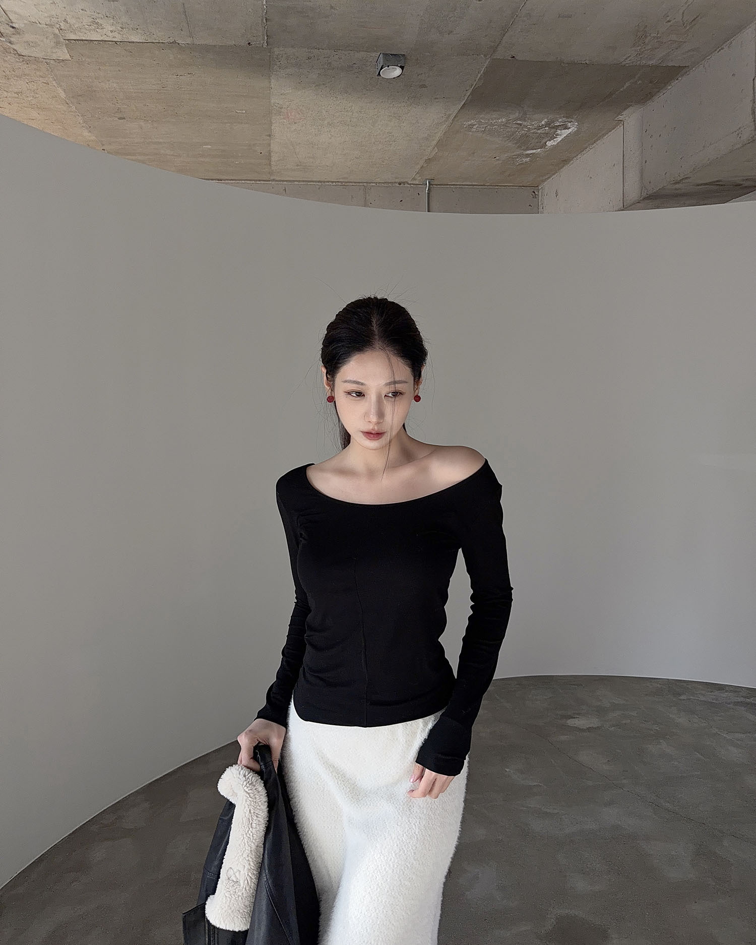 T119 雙面中線打底衣 / 黑