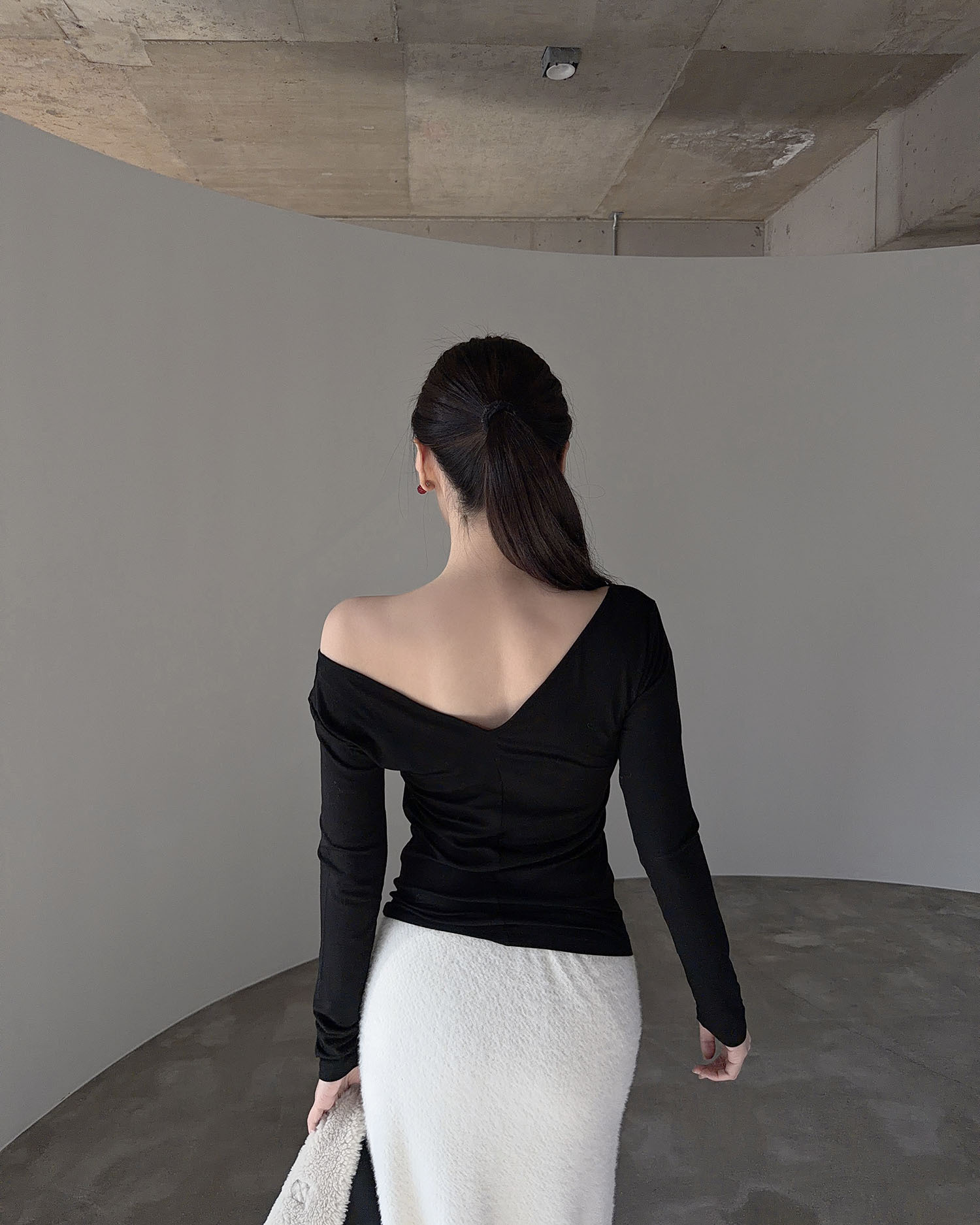 T119 雙面中線打底衣 / 黑