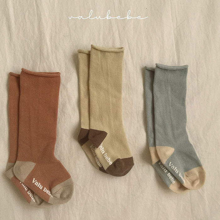 正韓春valu_bebe 嫩嬰3入一組捲邊襪