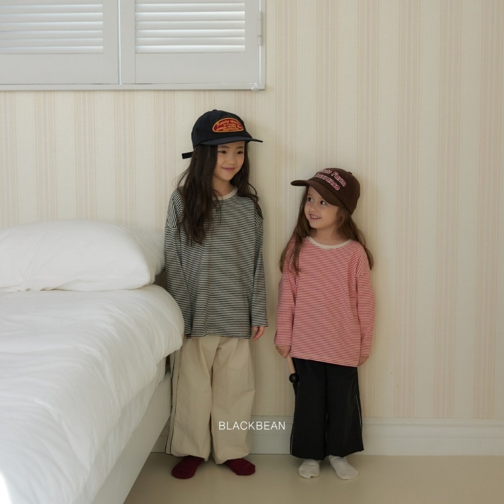 正韓春blackbean 嫩嬰/小童三色日常細條紋上衣