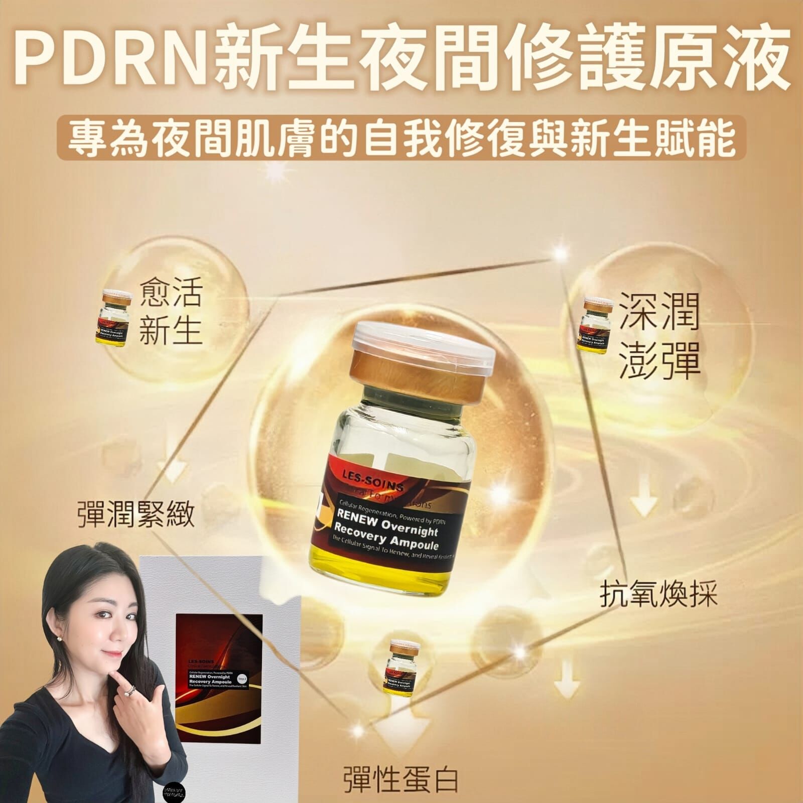 （修護抗氧）LES-SOINS Pdrn新生夜間修護原液 step 2 3mlx10Pcs  Z747-✨四盒一個療程