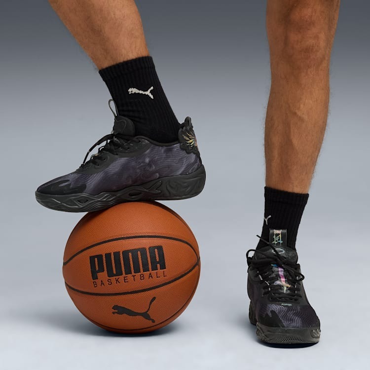 男鞋 PUMA MB.04 'Team Black' 黑色 火焰 緩震 支撐 運動 籃球鞋【312174-01】