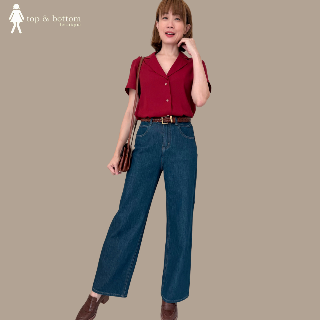 SHORT SLEEVE CHIFFON BASIC BUTTON SHIRT