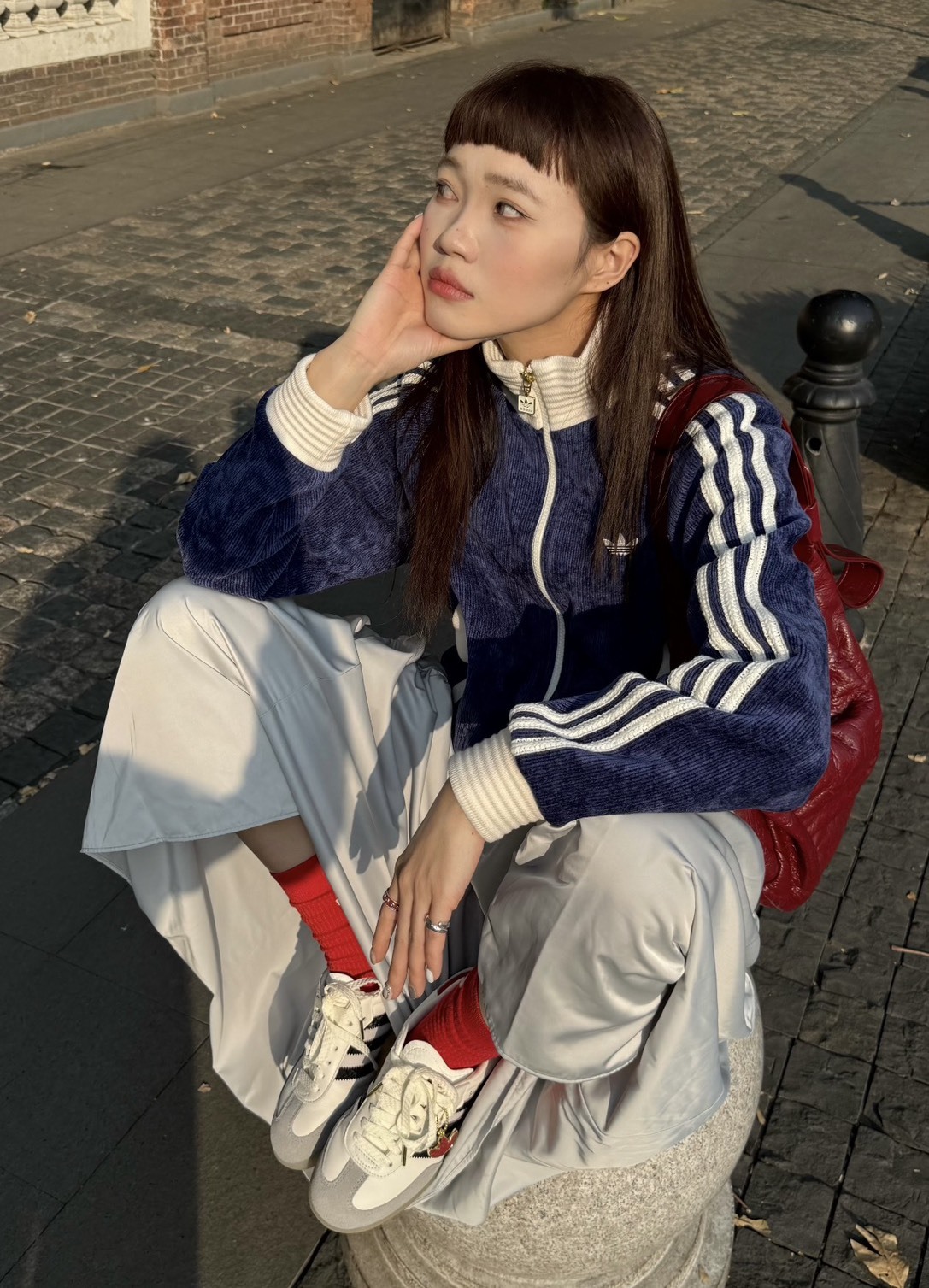 ADIDAS ORIGINALS RETRO 蛇年限定 短版 絲絨 立領外套