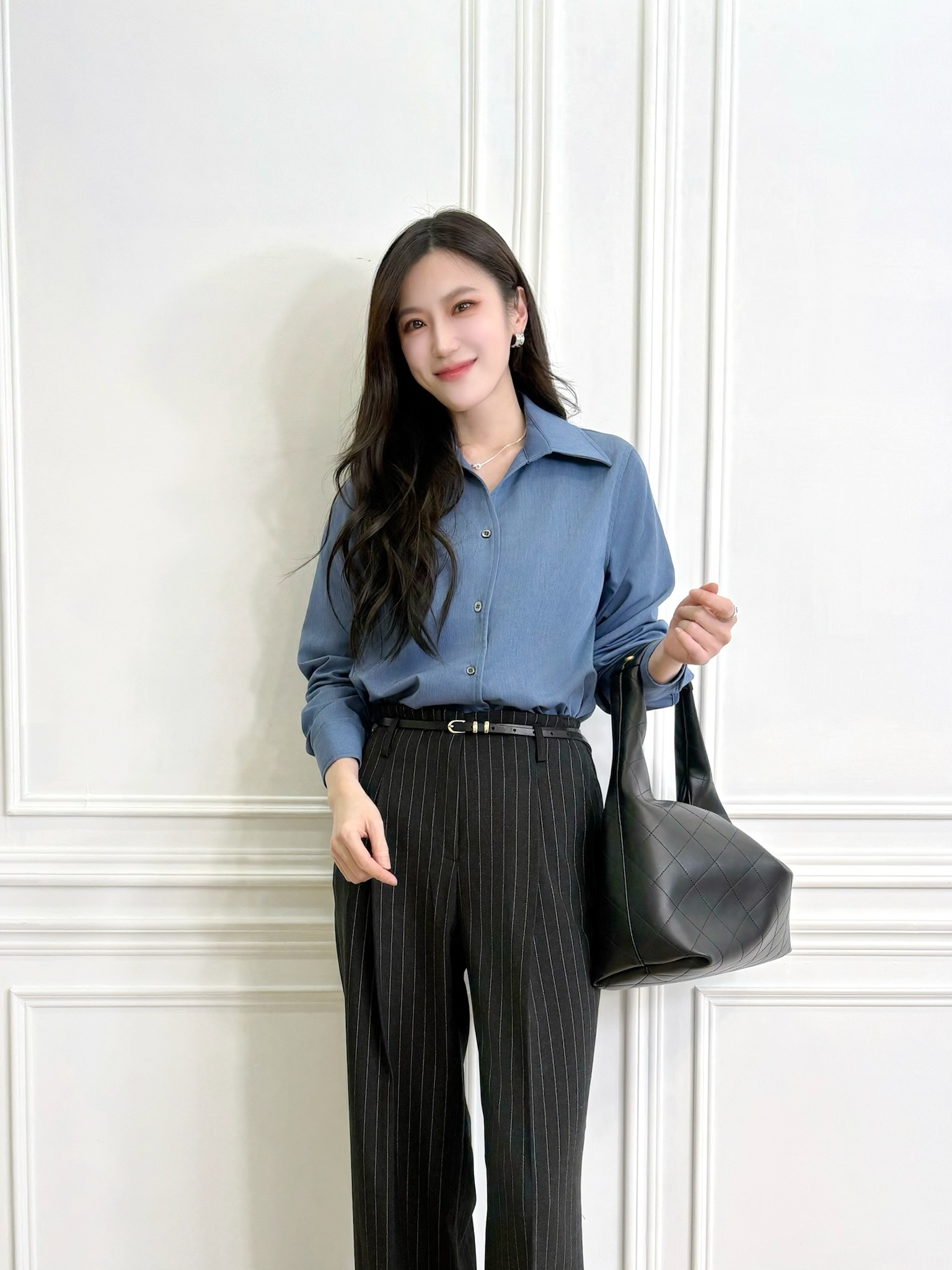 率性丹寧紋理襯衫