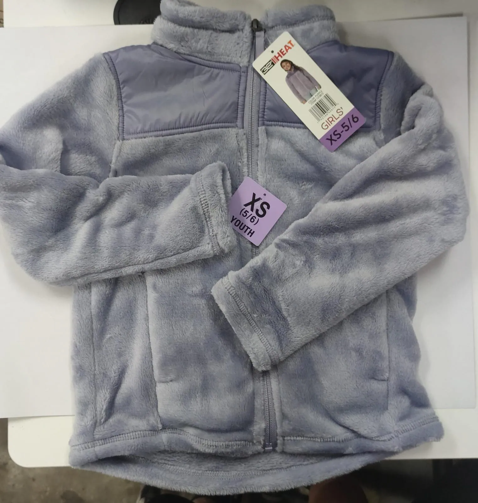 4G293 32 degrees 女童紫色抓毛外套