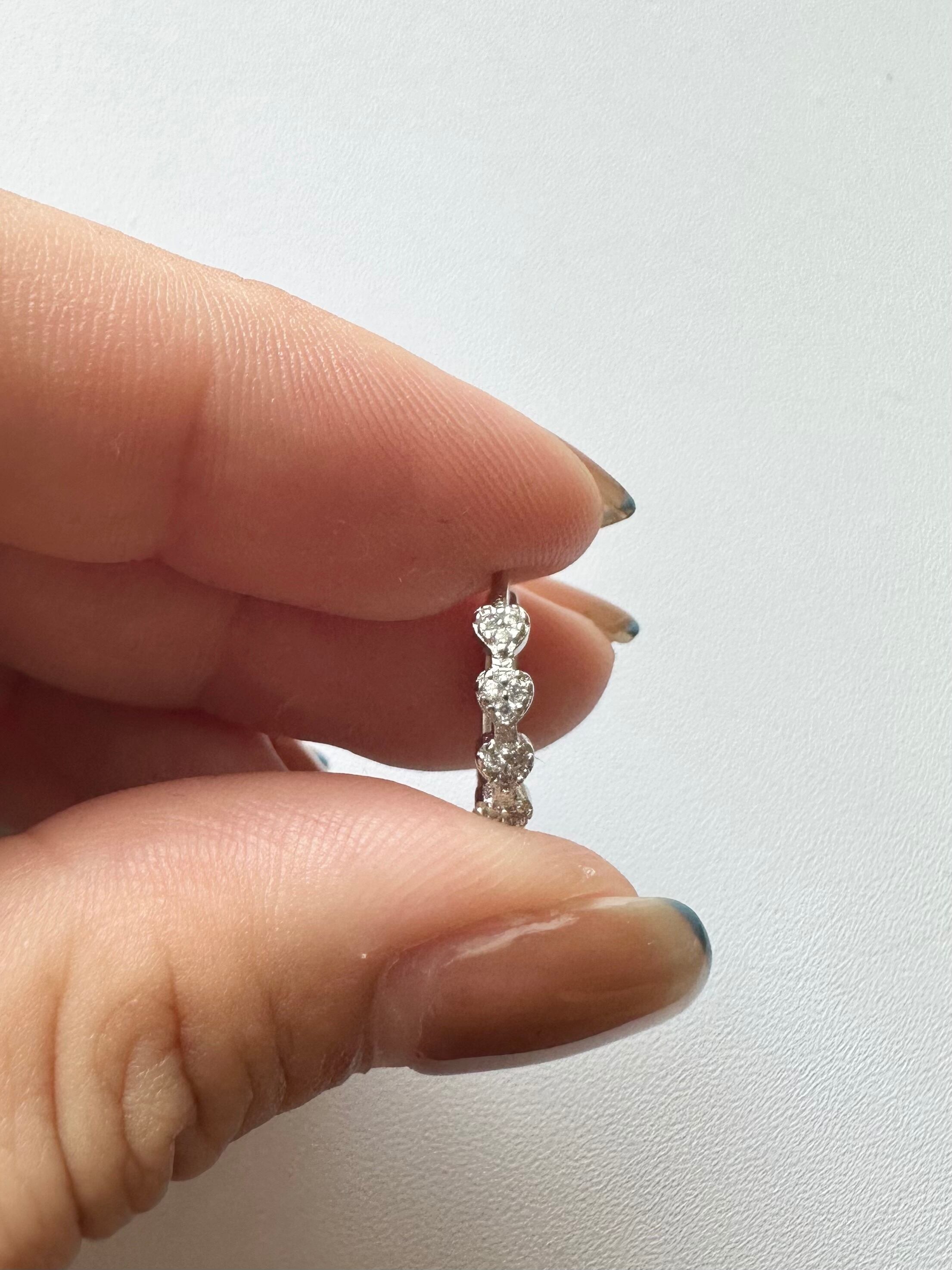 S925 love line heart hoop pierce