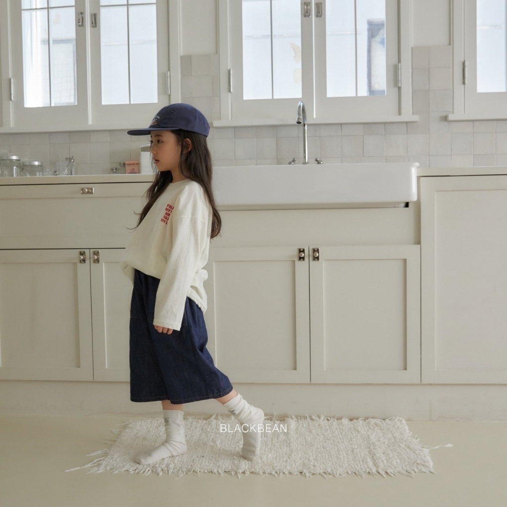 正韓春blackbean 嫩嬰/小童七分牛仔寬褲