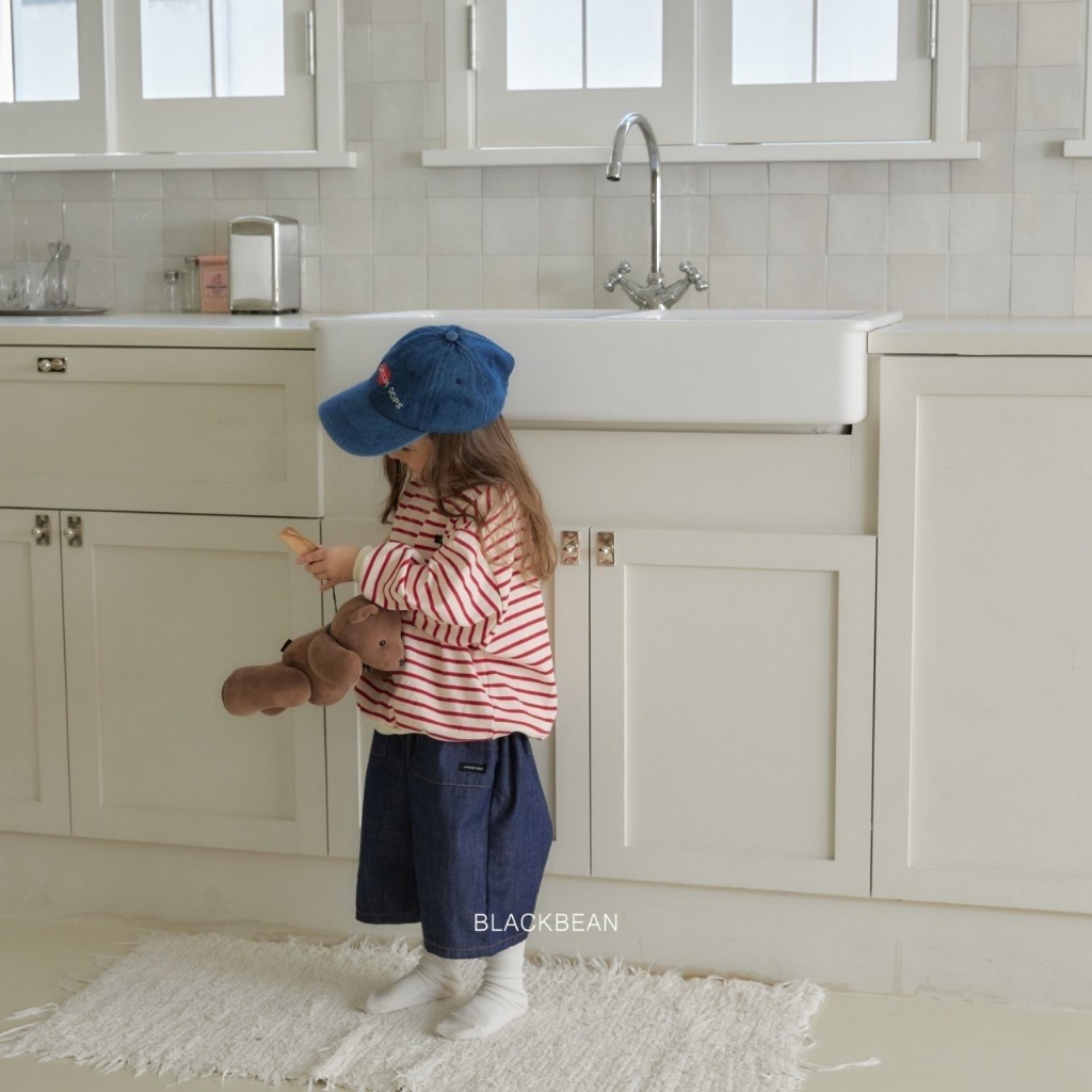 正韓春blackbean 嫩嬰/小童七分牛仔寬褲