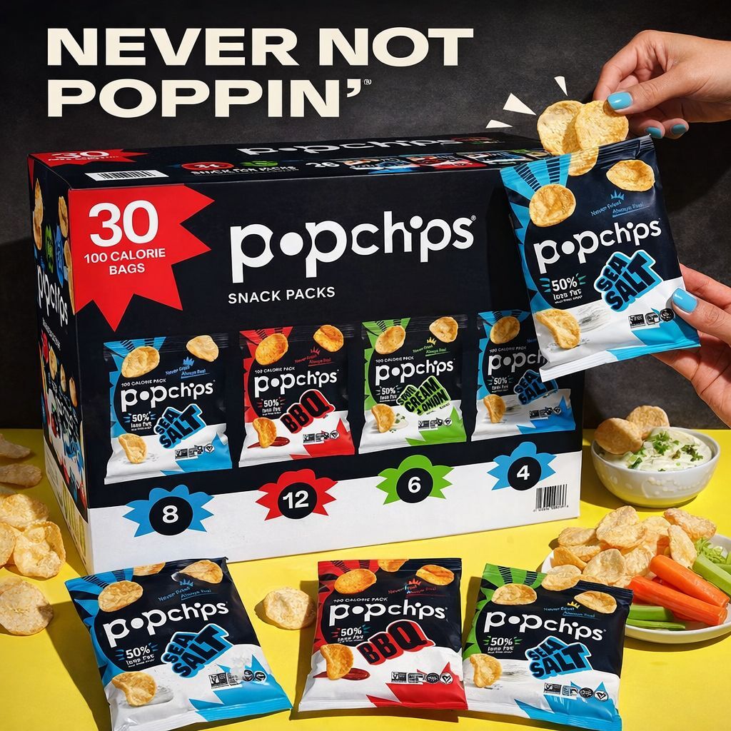 【預購】Popchips H011451 什錦口味薯片（30包裝）