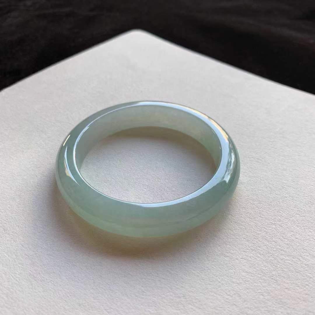 192345 57.8mm翡翠冰晴綠正圈手鐲 (56-58)