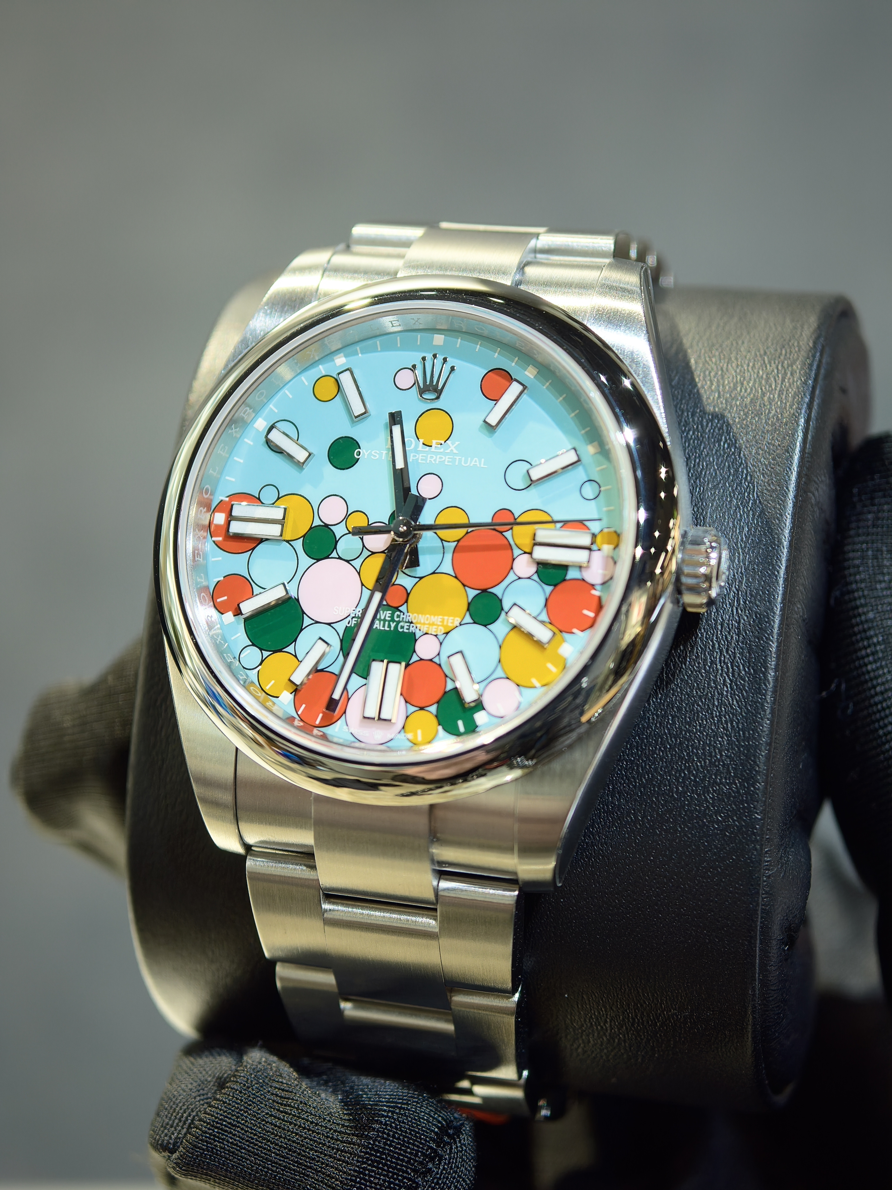 Discontinued BRAND NEW ROLEX 124300 OYSTER PERPETUAL 41 celebration turquoise blue DIAL AND AN OYSTER BRACELET Full STICKER